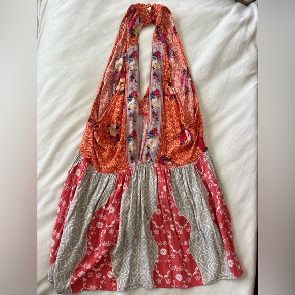 Free People coral, orange and Yellow Floral Top - Picture 2 of 4